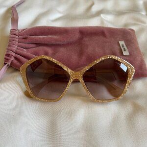 Miu Miu Yellow Pentagon Sunglasses